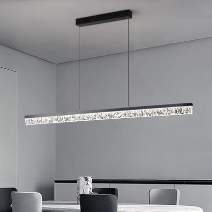 Modern Led Pendant Light, Dimmable Crystals Led Chandelier for Dining Room Light Fixture Over Table Creative Vertical Pendant Light for Kitchen Island, Dining Room, Bedroom(49.6IN)