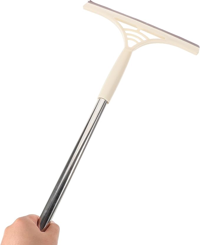 Multipurpose Window Cleaner Squeegee Scraper with Water and Dry Use, Khaki Floor and Shower Wiper for Bathroom, Kitchen, Tile, and Glass Cleaning