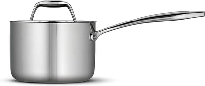 Tramontina Signature Tri-Ply Clad Stainless Steel 1.5-Quart Sauce Pan with Lid, Induction-Ready, Dishwasher-Safe, NSF-Certified, Made in Brazil