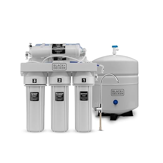 BLACK+DECKER RO 75 Under Sink Water Filter, Alkaline 6-Stage Filtration System, pH+ Remineralization RO Water Filter System,Reduces PFAS, PFOS, Microplastics, NSF/ANSI 58 Certified