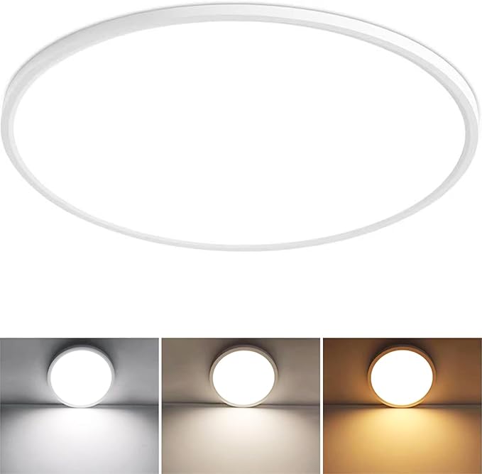Upgraded 24 Inch Flush Mount Ceiling Light, 56W 5600 lm Ceiling Light Fixture with 3 CCT Selectable 3000K/4000K/ 6500K, Slim Round Surface Mount LED Light Fixture for Kitchen Bedroom Dining Hallway