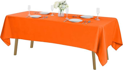 Rectangle Tablecloth 60x120 inch Washable Polyester Fabric Table Cloth for Wedding Party Dining Banquet Decoration（60x120, Orange）