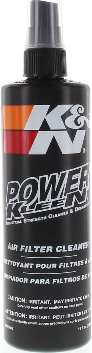 K&N Air Filter Cleaner and Degreaser: Power Kleen; 12 Oz Spray Bottle; Restore Engine Air Filter Performance, 99-0606