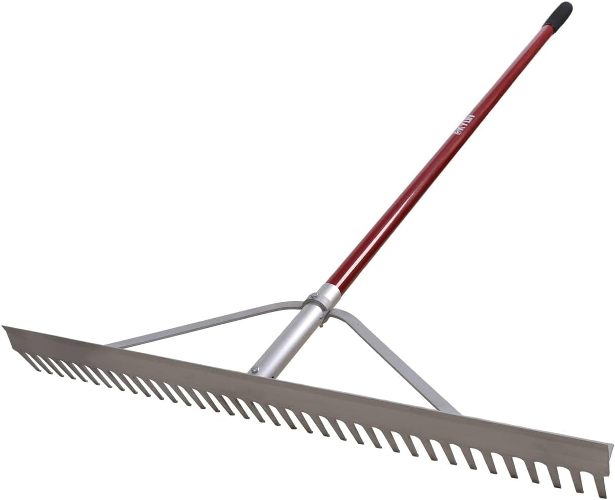 KYLIN Landscape Rake for Lawns 36Tines 36Inch with 66 Inch Extra-Long Aluminum Handle, Leaf Rake Tool for Loosening Soil, Lawn Care, Weeding Lake, Garden, Pond, Beach Landscaping