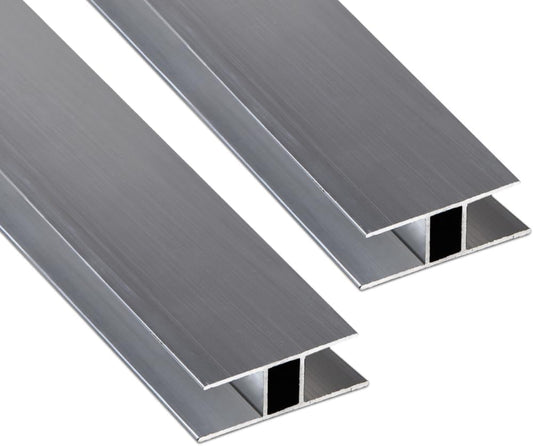Aluminum H Connectors - Fits 4mm, 6mm, 8mm, or 10mm Twin-Wall Greenhouse Panels, Join 2 Pieces of Panels Together, 4-Foot Length, 10 Pieces (8mm Aluminum H Connectors)