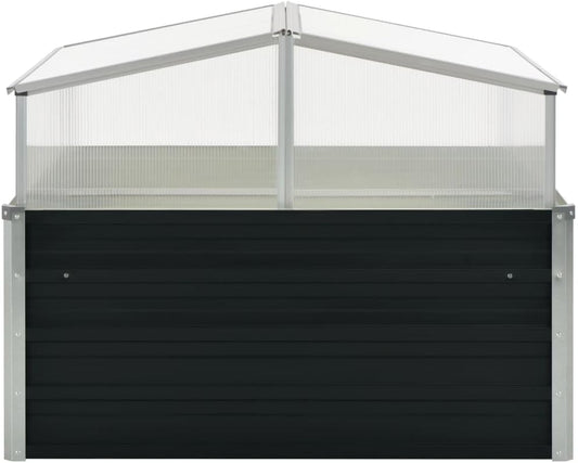 Galvanized Steel Greenhouse, 39.4"x39.4"x30.3", Black