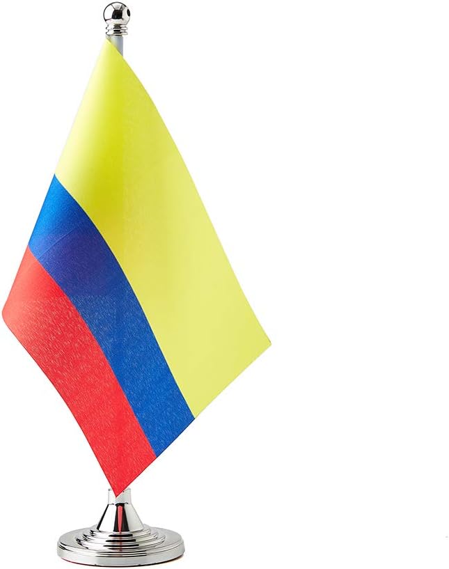 Colombia Flag Colombian Flags, Small Mini Colombian Desk Flag, Used for Table Office Classroom Home Patriotic Events Decorations