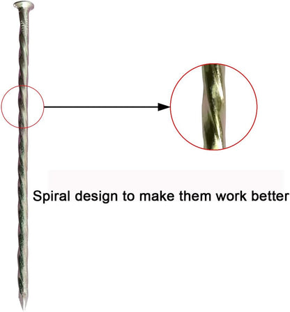Artificial Turf Stakes Galvanized Metal Spiral Landscape Spikes for Fake Landscaping Grass, 35 Count, Outdoor, Heavy-Duty, Rust Resistant Security, 6-Inch Long,Anchoring Spikes