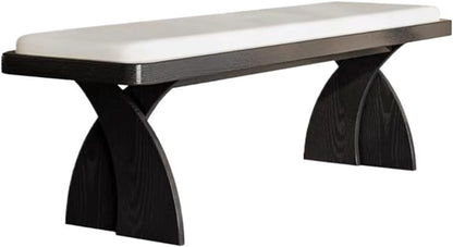 Modern Retro Wooden Long Bench at The Foot of The Bed in The Bedroom Dressing Room or Home for Changing Shoes Entryway(Medium)