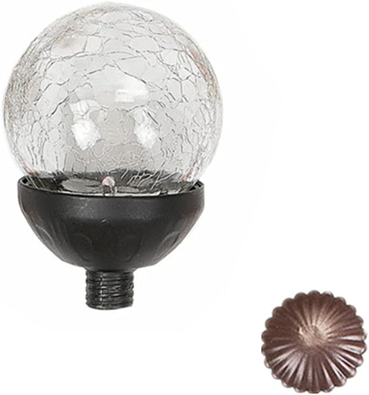Solar Powered Glass Ball+Accessories - for Solar Wind Spinner Replacement Solar Light Parts (Bronze)