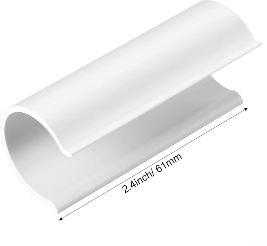 Jetec 128 Pieces PVC Pipe Clips Covers 2.4 Inches Long Greenhouse Clamps for Netting for Greenhouses Garden Shelters Bird Protection(For 3/4 Inch PVC Pipe,White)
