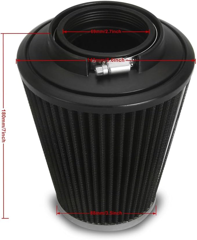 Big Sucker cone Air filter intake for harley air Cleaner Sportster Softail fatboy heritage dyna touring street road king Glide (Deep style -Black, TypeB: Touring 01-07, Softail Dyna 99-15)