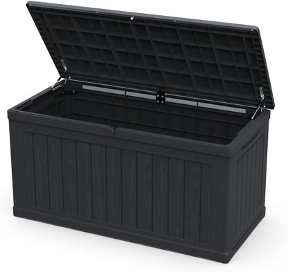 230 Gallon Large Outdoor Storage Deck Box XXL Patio Furniture Storage, 440 lbs Load Capacity as Bench/Table, Waterproof Resin Double-Wall for Backyard Garden & Pool