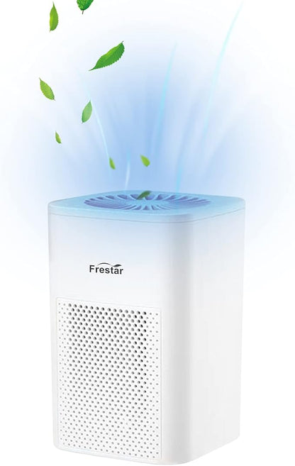 Desktop Air Purifier with HEPA Filter for Office Bedroom Bathroom, Small USB Air Purifiers for Pollutants, Dust, Odor, Super Quiet Powered by USB No Adapter (White)