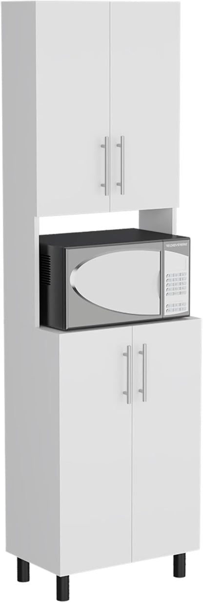 DEPOT E-SHOP 22" Olivet Kitchen Pantry, 4 Doors, 4Shelves, White - Kitchen – Tall Kitchen Storage & Pantry Organization for Kitchen, Dining Room & Utility Room Organization