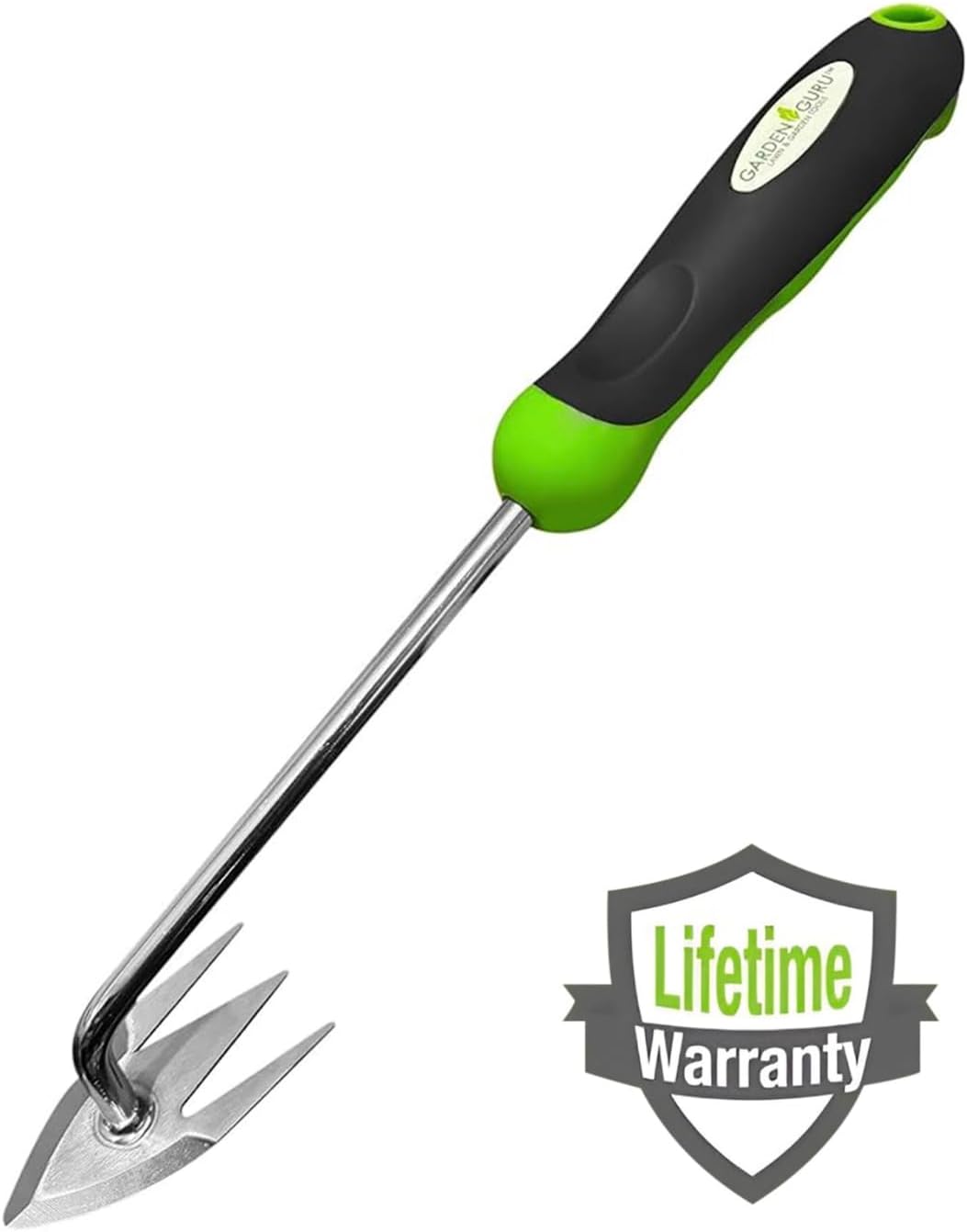 Garden Guru Root Weeder Tool with Ergonomic Handle - Stainless Steel Weed Puller for Planting, Weeding, Flower and Vegetable Care in Lawn Garden Yard | Rust Resistant