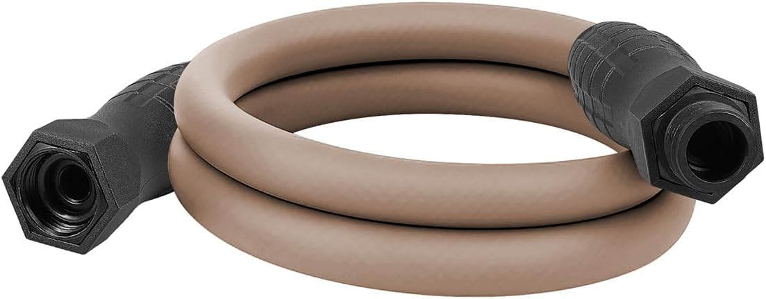 Flexzilla Colors SwivelGrip Garden Hose 5/8 in. x 5 ft., Lightweight All-Weather Water Hose, Durable and Flexible, Leak-Free Connections, Brown Mulch