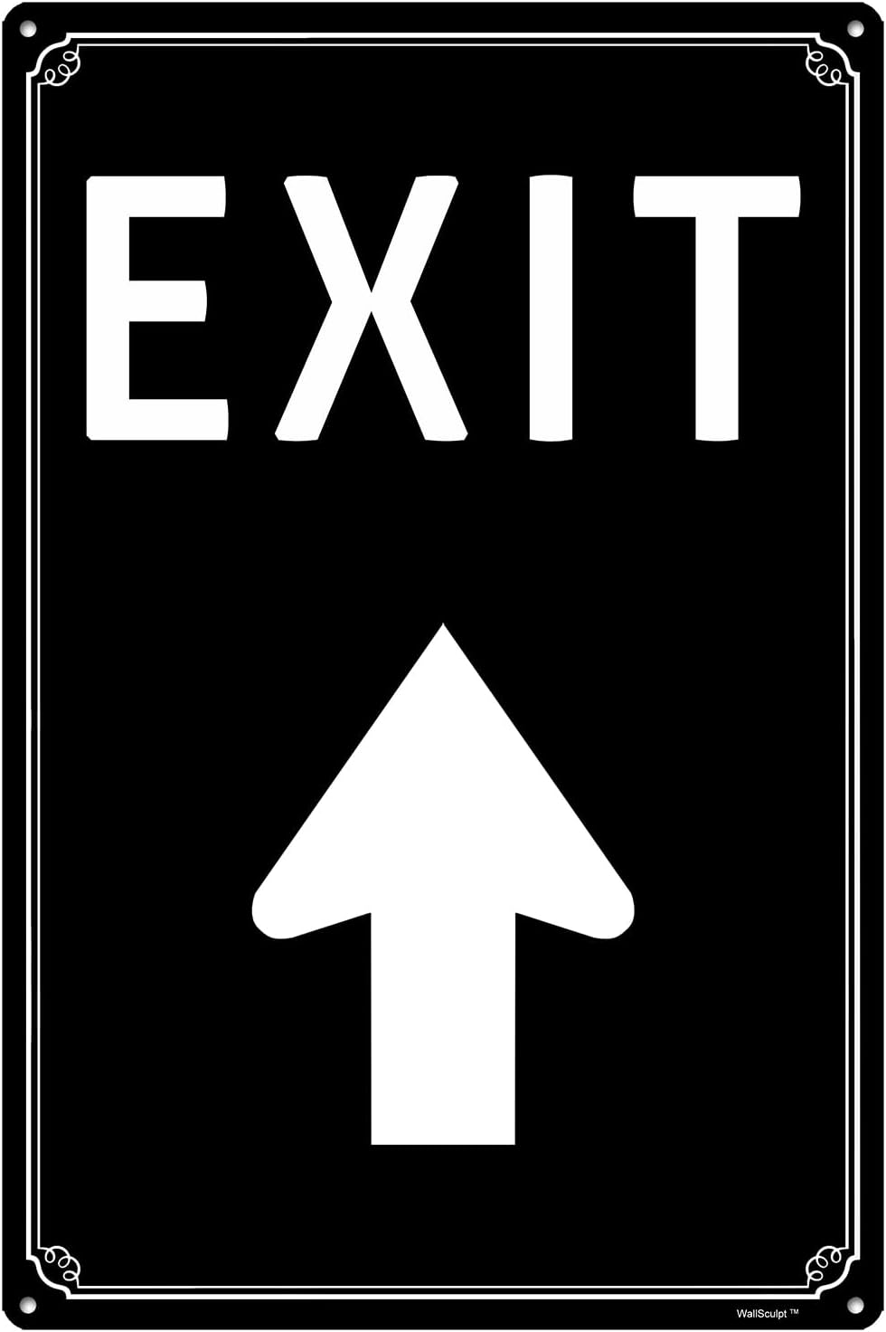 12x16" Exit Sign with Up Arrow - High-Intensity Aluminum Parking Lot Sign, Weatherproof & Fade-Resistant, Ideal for Outdoor & Indoor Use - Curbside Sign