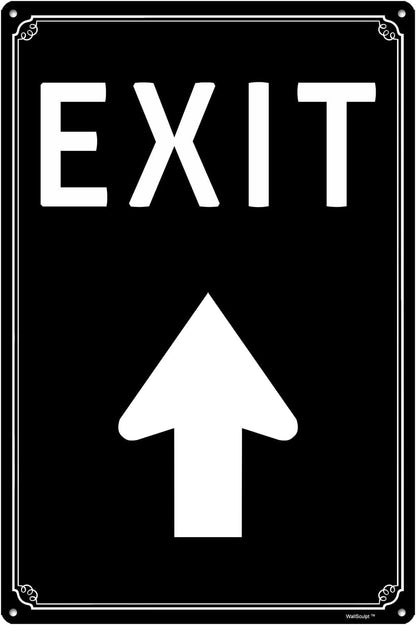 12x16" Exit Sign with Up Arrow - High-Intensity Aluminum Parking Lot Sign, Weatherproof & Fade-Resistant, Ideal for Outdoor & Indoor Use - Curbside Sign