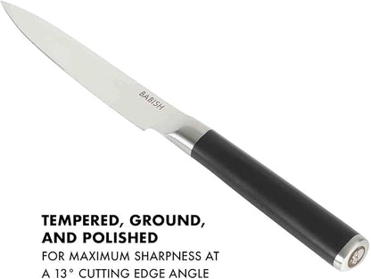 Babish High-Carbon 1.4116 German Steel 5 Inch Full Tang, Forged Utility Kitchen Knife