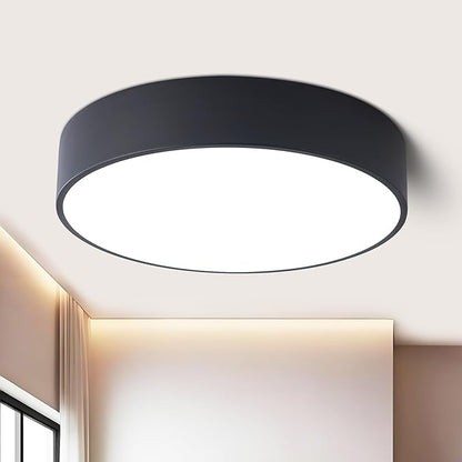 Modern Dimmable Round Black LED Large Flush Mount Ceiling Light Fixture, Mounted Ceiling Lamp Lighting Fixtures,5CCT 2700-6000K for Kitchen Master Bedroom Living Room,36W 15.74 Inch