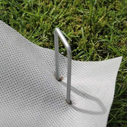 MySit 12" Garden Stakes Pins Landscape Staples 11Ga Tent Stakes 50 Pack, Heavy Duty Galvanized Steel Metal Yard Stakes Ground Lawn Staples Fence Anchors for Weed Barrier Fabric