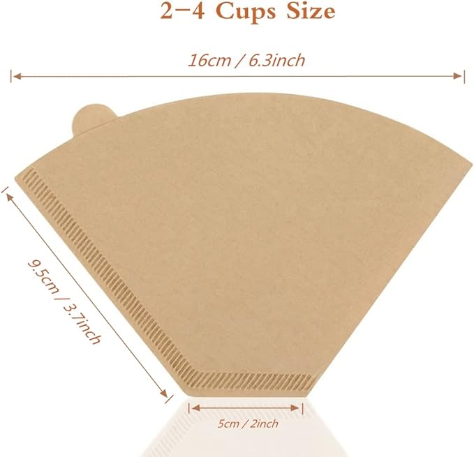 Coffee Filter #2,Cone Coffee Filter 2-4 Cups, Disposable Coffee Filters Paper for Smooth and Clean Taste, Pour Over and Coffee Maker (Natural Unbleached, U-shaped 100 Count)