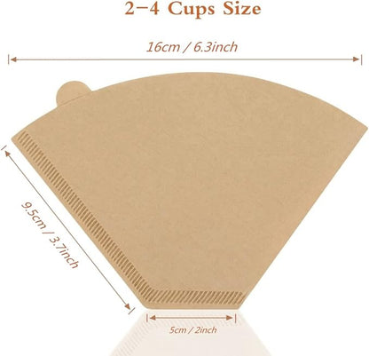 Coffee Filter #2,Cone Coffee Filter 2-4 Cups, Disposable Coffee Filters Paper for Smooth and Clean Taste, Pour Over and Coffee Maker (Natural Unbleached, U-shaped 100 Count)
