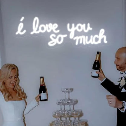 I love you so much Neon Sign, Wedding Backdrop Led Sign, Wedding Reception Size:H5 xW20inches