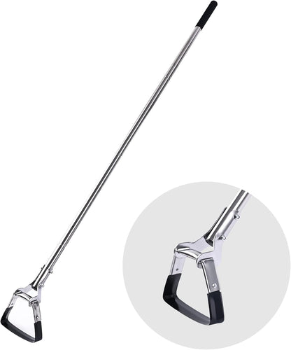 Garden Hoe for Weeding Long Handle Hula Hoe Stirrup Hoe Garden Tool Stainless Steel Poles Adjustable Long Handle Weeding Hoe, 55.9 INCH