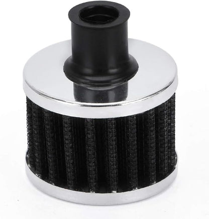 PTNHZ Universal 2 PCS 12mm Auto Cone Mini oil Air Intake Filter Crankcase Vent Valve Cover Breather Filter Flow Air Filters Black