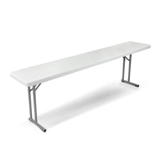 OEF Furnishings OEFBT-SEM1896 Commercial-Grade Premium Industrial Seminar Folding Table with Thick Blow-Molded Top and 16-Gauge Cantilever Steel Legs (Seminar, 18" × 96", Speckled Gray Top)