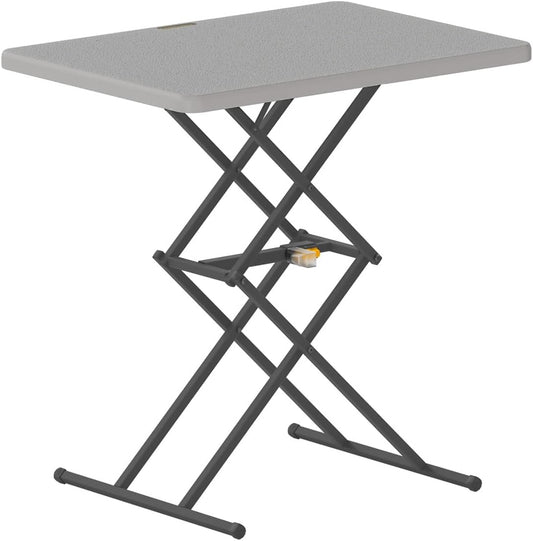 FanttikOutdoor Small Folding Table Quick Adjust 3 Heights, TV Tray, Dining | 2-Second One-Handed Adjustable Height, Foldable Laptop Desk, 3.2" Folded, No Assembly, 28 inch, 1 Pack, Grey Zeta X1 Pro