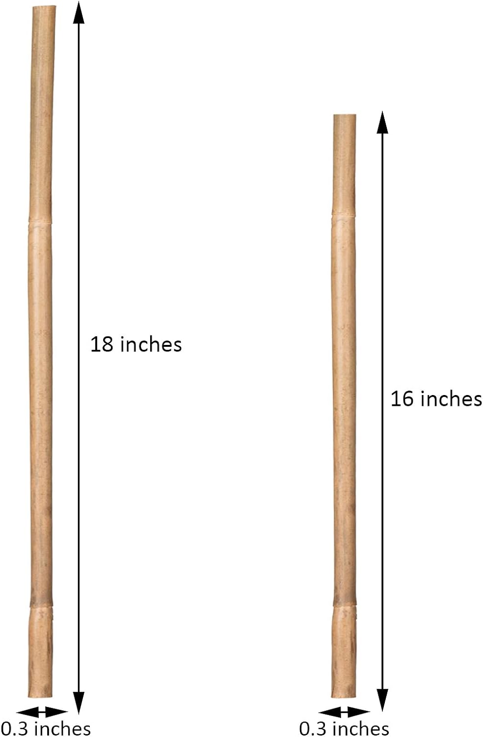 Plant Stakes Natural Garden Bamboo Sticks for Indoor and Outdoor, 20pcs for Tomatoes, Beans, Potted Plants - 18 inches