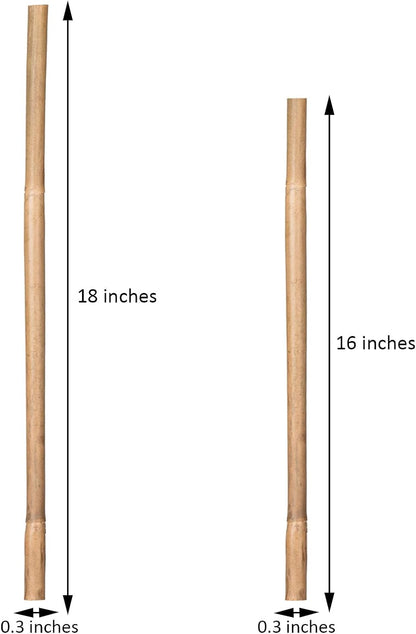 Plant Stakes Natural Garden Bamboo Sticks for Indoor and Outdoor, 20pcs for Tomatoes, Beans, Potted Plants - 18 inches