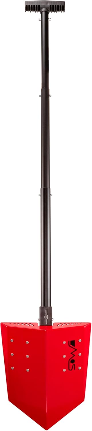 DMOS Delta Shovel - Collapsible Heavy-Duty Steel Folding Shovel for Camping, Overlanding, Survival, Military, Hunting, & Off-Road Use - Racing Red - Pro