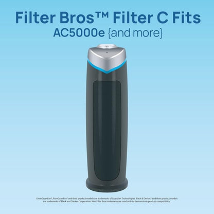 Filter Bros HEPA Filter C Replacement Fits GermGuardian FLT5000 AC5250PT AC5350B