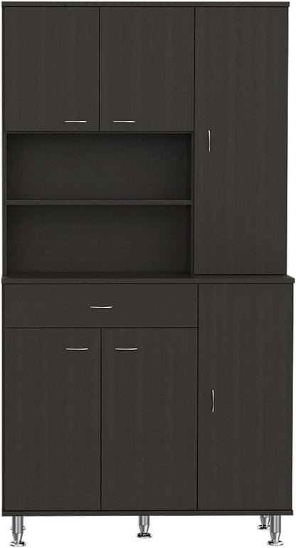 90 Kitchen Pantry, One Drawer, Multiple Cabinets, Two Open Shelves,for use in Restaurants