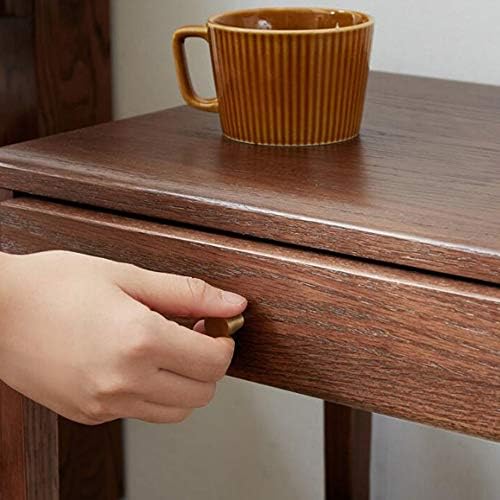 Telephone Table, Side Table with Drawer,Solid Wood Nightstand,Sofa Telephone Tables,Small Living Room Coffee Table,Double-Layer Storage,Walnut Color(