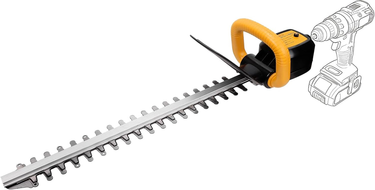 RENYU Portable Hedge Trimmer, 22 Inch Bush Trimmer Drill, 2.5 Inch Cut Capacity for Lawns, Hedges, Electric Hand Drill Not Included