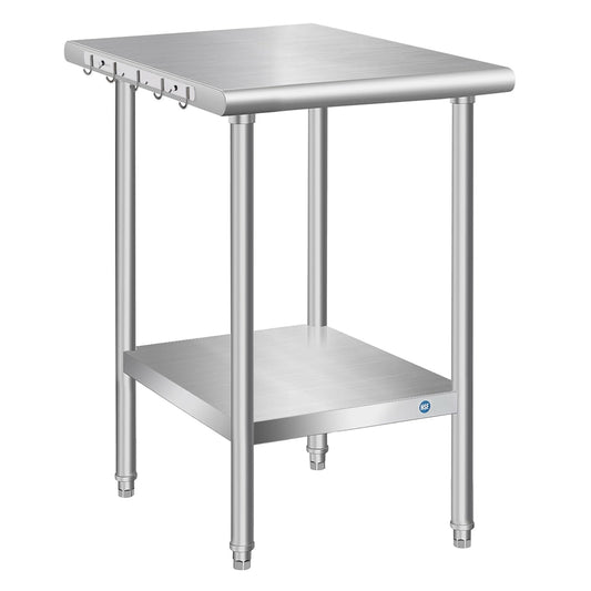 Stainless Steel Table for Prep & Work, Commercial Stainless Steel Prep Metal Table for Home Kitchen Restaurant Space Expansion (24 x 18 x 33 Inch)