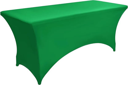 10-Pack 6ft Spandex Table Covers for Rectangle Standard Folding Tables - Wrinkle Resistant Stretch Tablecloths - Ultimate Fitted Table Protector for Parties, Banquet, Wedding