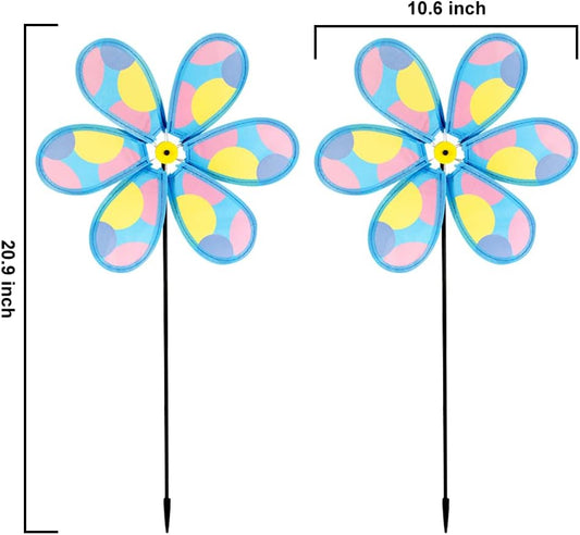 4PCS Wind Spinners for Yard and Garden, Lawn Yard Decorations Pinwheels Colorful Whirligigs Windmill Kids Toys for Outdoor Decor