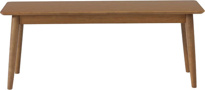 Alaterre Furniture Calais Dining – Mid Century Modern 46-Inch Solid Wood Dining Bench – Entryway Bench with Minimalist Design for Entryway, Dining Room, Kitchen, or Bedroom (Warm Pecan Finish)