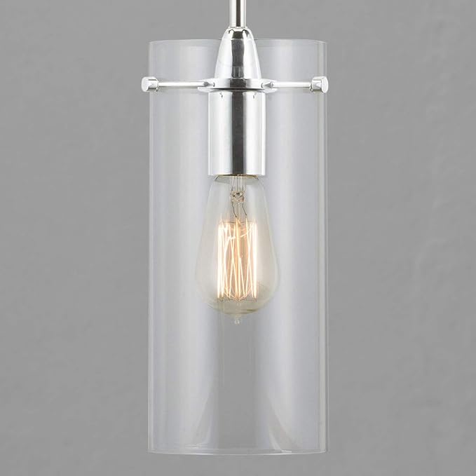 Chrome Pendant Lights Kitchen Island - Large Clear Glass Pendant Light Fixture