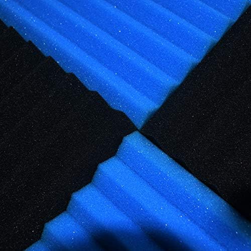 96 Pack Blue/black Absorb the echo Acoustic Foam Panel Wedge Studio Soundproofing Wall Tiles 12" X 12" X 1"