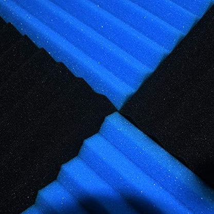 96 Pack Blue/black Absorb the echo Acoustic Foam Panel Wedge Studio Soundproofing Wall Tiles 12" X 12" X 1"