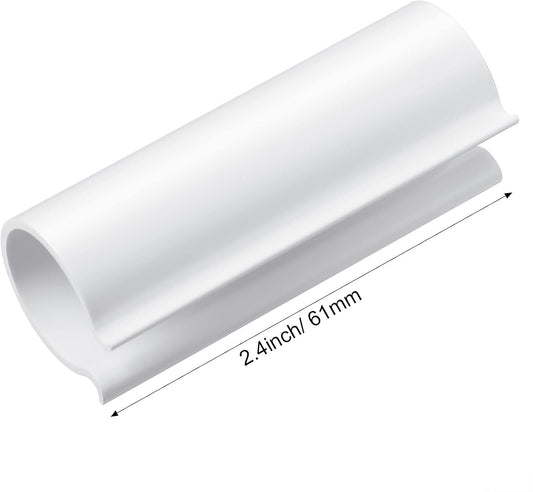 Jetec 32 Pcs PVC Pipe Clips Pool Cover Clamps for Above Ground Pool Greenhouses, Row Covers, Garden, Shelters, Bird Protection, 2.4 Inch Long(for 1/2 Inch PVC Pipe,White)