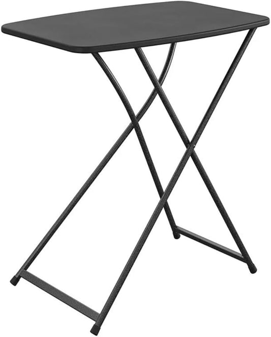26 Inch Adjustable Height Personal Folding Table - Lightweight Portable Desk for Small Spaces, Dorm Room, TV Tray, Craft Table & Camping - Easy Fold Flat Storage, No Assembly Required, Black