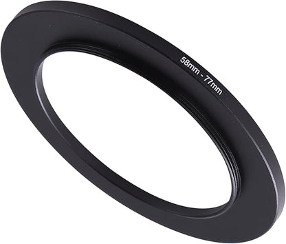 58-77mm Step-Up Ring Adapter, 58mm to 77mm Step Up Filter Ring for 58mm Lens Mount 77mm for DSLR Lenses and ND UV CPL IR Filters （58-77mm）